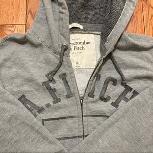 Mens XL grey Abercrombie & Fitch hoodie with pockets.